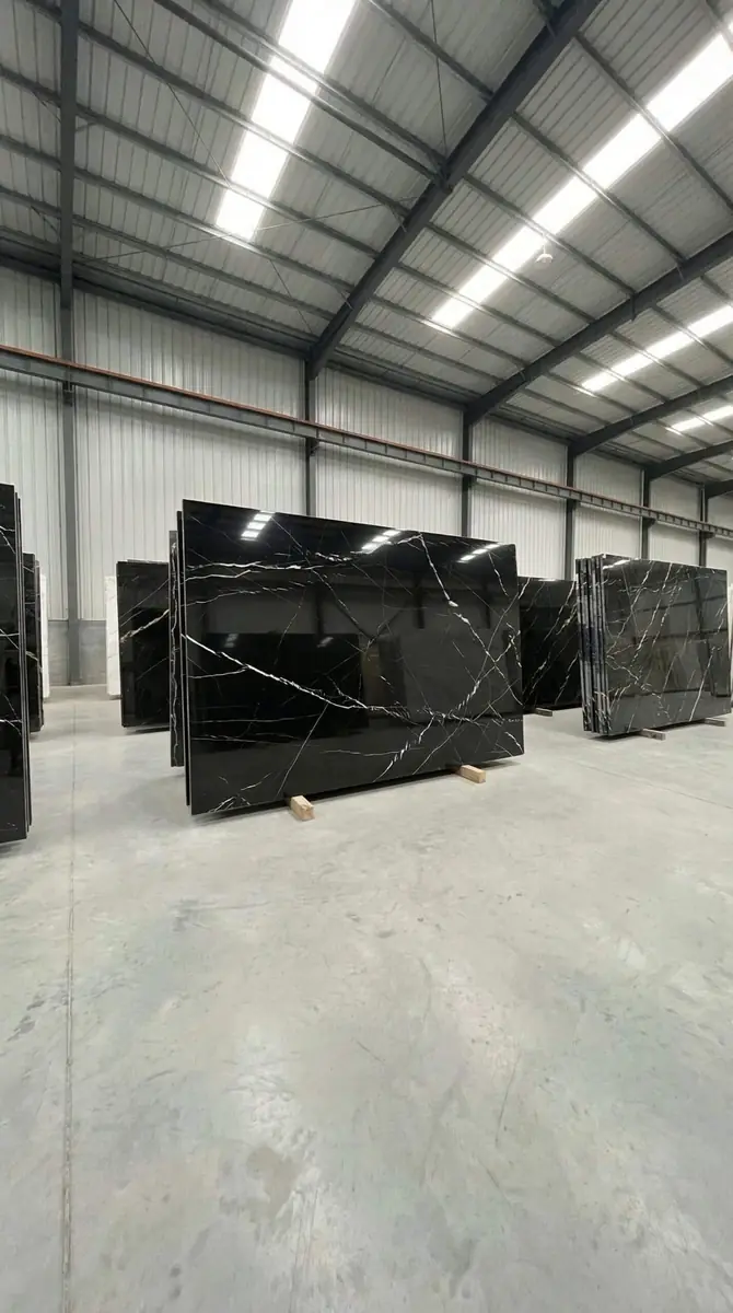 Nero Marquina marble slab